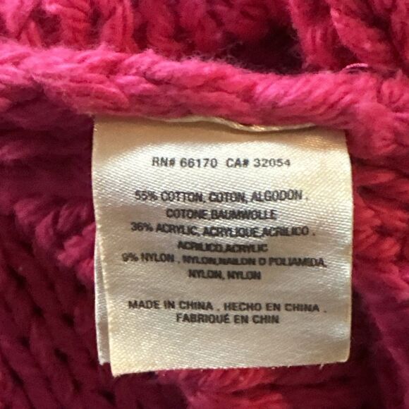 Anthropologie Moth Medium Pink Cardigan Open Front Chunky Knit Girly Bright - Picture 8 of 10